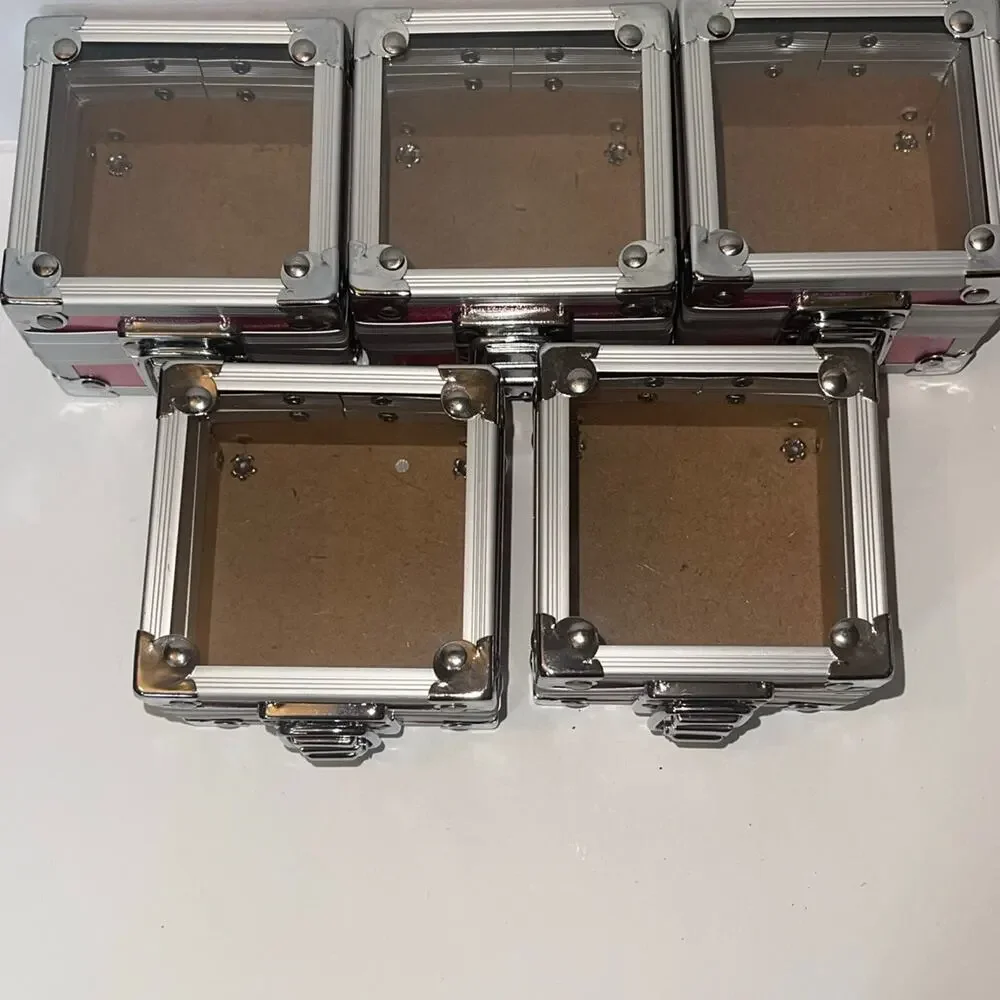 Mini Aluminum Storage Cases with Clear Lid – Set of 5